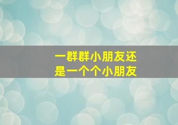 一群群小朋友还是一个个小朋友