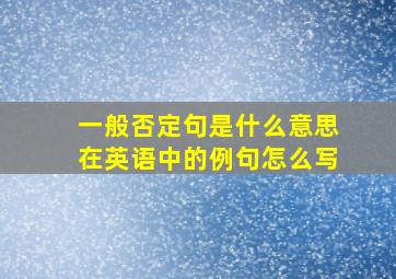 一般否定句是什么意思在英语中的例句怎么写