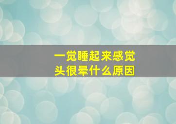 一觉睡起来感觉头很晕什么原因