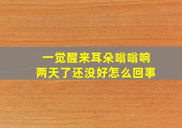 一觉醒来耳朵嗡嗡响两天了还没好怎么回事