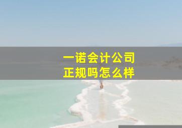 一诺会计公司正规吗怎么样