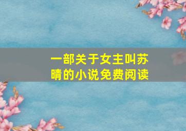 一部关于女主叫苏晴的小说免费阅读