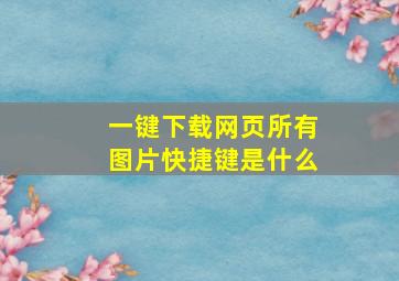 一键下载网页所有图片快捷键是什么