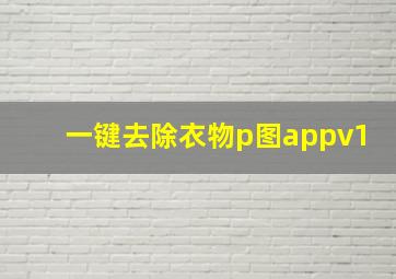 一键去除衣物p图appv1