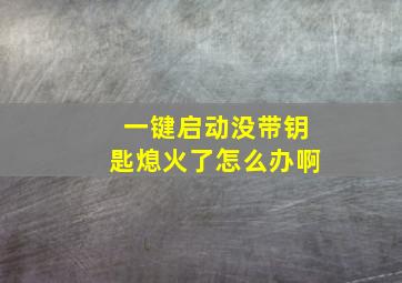 一键启动没带钥匙熄火了怎么办啊