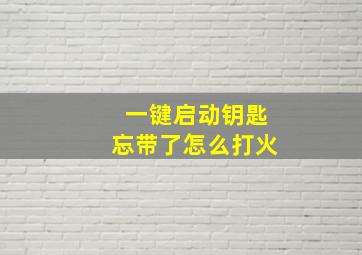 一键启动钥匙忘带了怎么打火