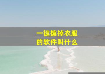 一键擦掉衣服的软件叫什么