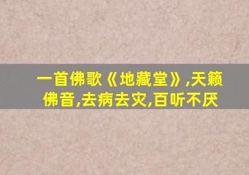 一首佛歌《地藏堂》,天籁佛音,去病去灾,百听不厌