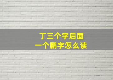 丁三个字后面一个鹏字怎么读