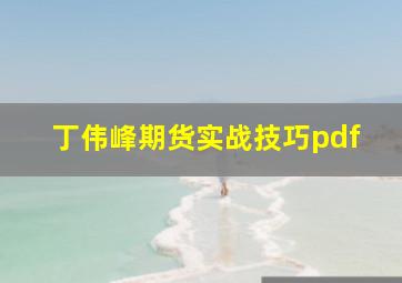 丁伟峰期货实战技巧pdf