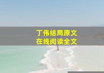 丁伟结局原文在线阅读全文