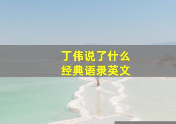 丁伟说了什么经典语录英文