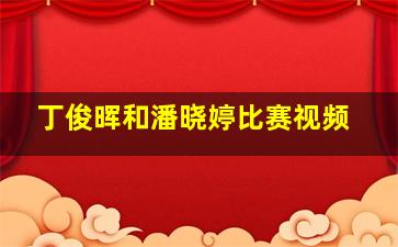 丁俊晖和潘晓婷比赛视频