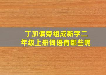 丁加偏旁组成新字二年级上册词语有哪些呢