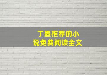 丁墨推荐的小说免费阅读全文