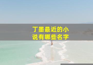 丁墨最近的小说有哪些名字