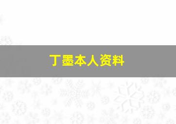 丁墨本人资料