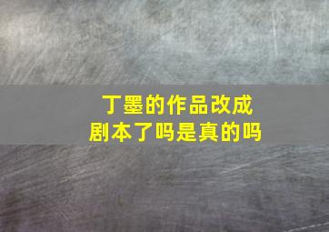 丁墨的作品改成剧本了吗是真的吗