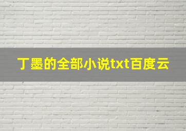 丁墨的全部小说txt百度云