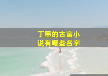 丁墨的古言小说有哪些名字