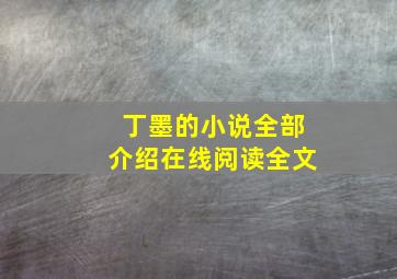 丁墨的小说全部介绍在线阅读全文