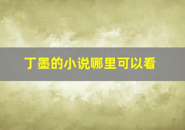 丁墨的小说哪里可以看