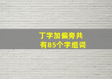 丁字加偏旁共有85个字组词