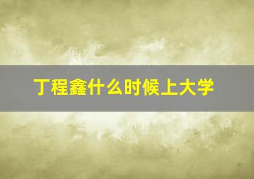 丁程鑫什么时候上大学