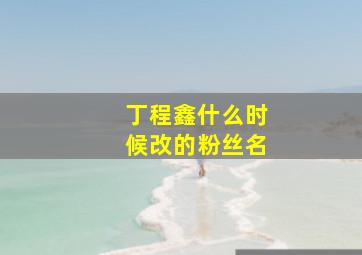 丁程鑫什么时候改的粉丝名