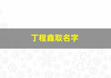 丁程鑫取名字