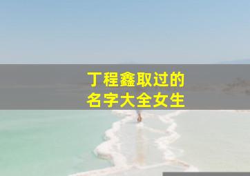 丁程鑫取过的名字大全女生