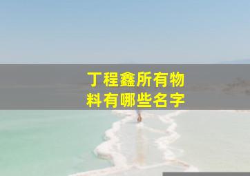 丁程鑫所有物料有哪些名字