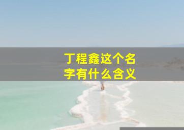 丁程鑫这个名字有什么含义