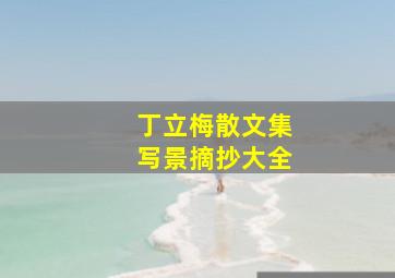 丁立梅散文集写景摘抄大全