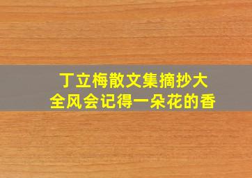 丁立梅散文集摘抄大全风会记得一朵花的香