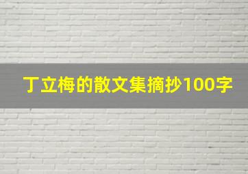 丁立梅的散文集摘抄100字