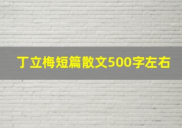 丁立梅短篇散文500字左右