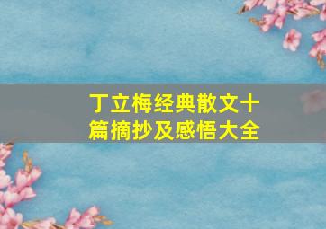 丁立梅经典散文十篇摘抄及感悟大全