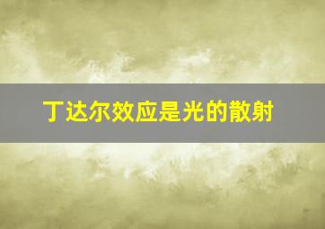 丁达尔效应是光的散射