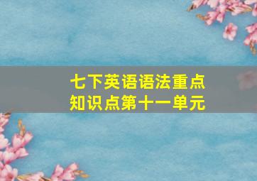 七下英语语法重点知识点第十一单元