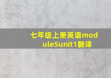 七年级上册英语module5unit1翻译