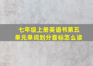 七年级上册英语书第五单元单词划分音标怎么读