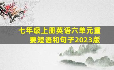 七年级上册英语六单元重要短语和句子2023版