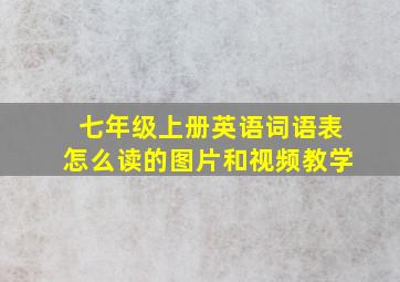 七年级上册英语词语表怎么读的图片和视频教学