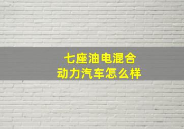 七座油电混合动力汽车怎么样