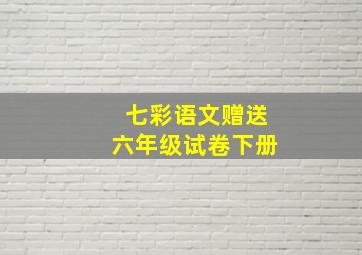 七彩语文赠送六年级试卷下册