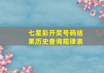 七星彩开奖号码结果历史查询规律表