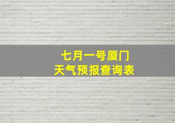 七月一号厦门天气预报查询表