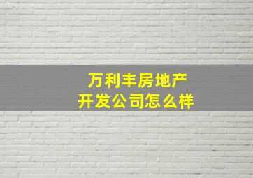 万利丰房地产开发公司怎么样