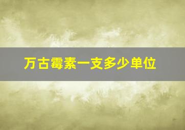 万古霉素一支多少单位